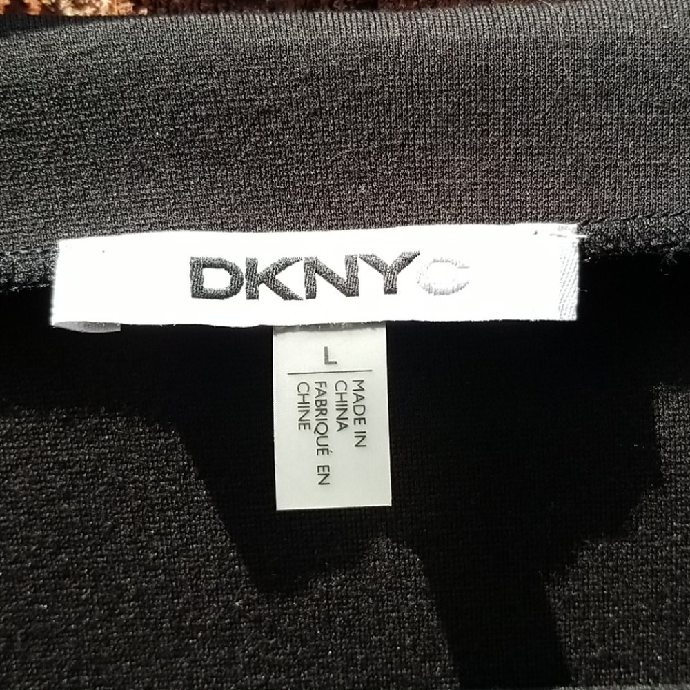 DKNYC Mixed Media Sweater Faux Leather VGUC - Picture 2 of 5